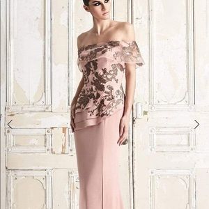 Mother of the bride dress/gown,  buff/ light pink
